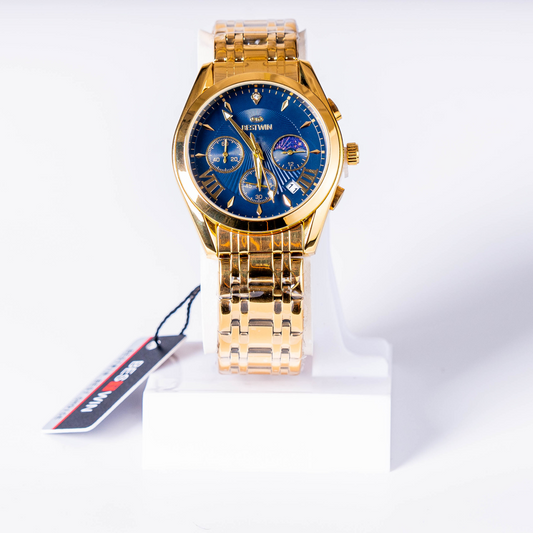 Bestwin Luxury Gold Chronograph Men’s Watch – Blue Dial