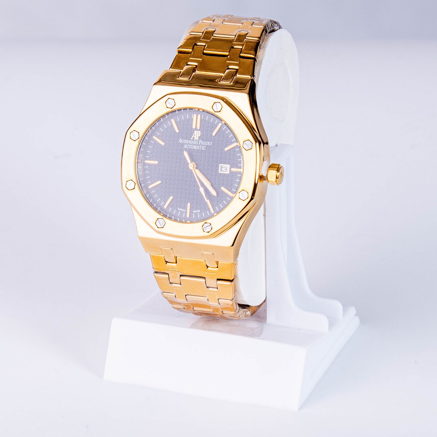 Luxury Gold Automatic Watch – Black Dial Royal Design