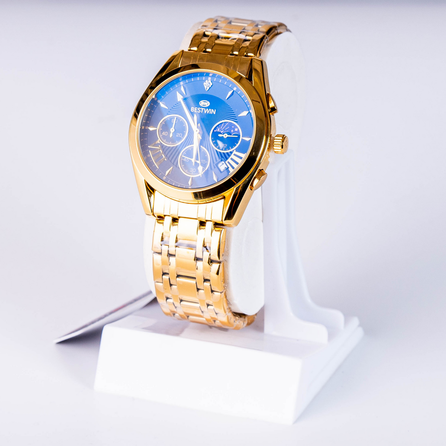 Bestwin Luxury Gold Chronograph Men’s Watch – Blue Dial