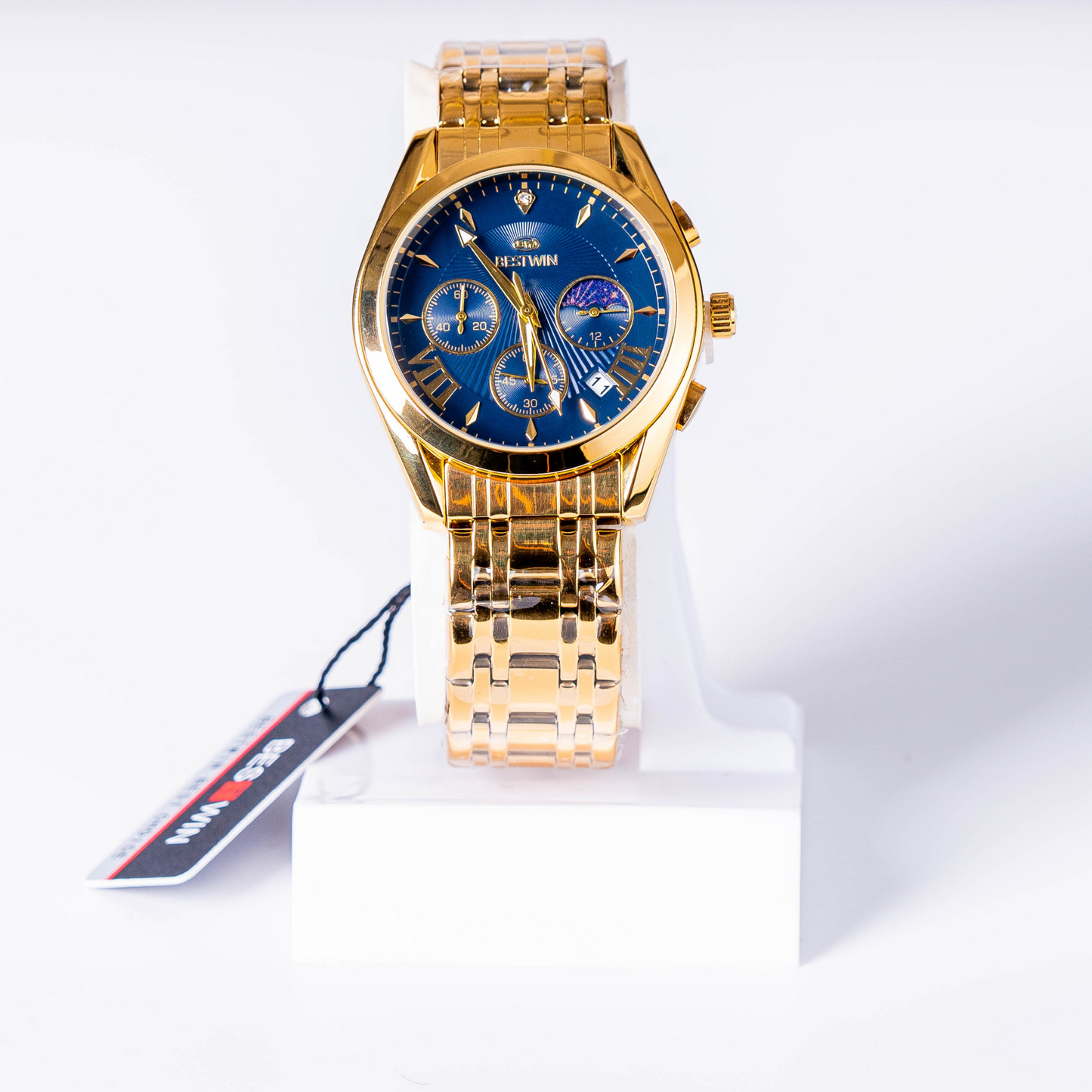 Bestwin Luxury Gold Chronograph Men’s Watch – Blue Dial