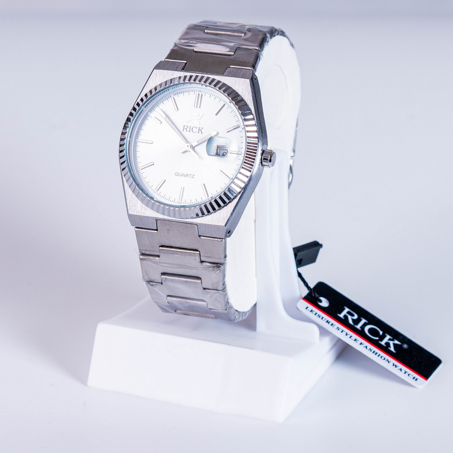 RICK Classic Quartz Watch – Silver Stainless Steel with Blue Dial