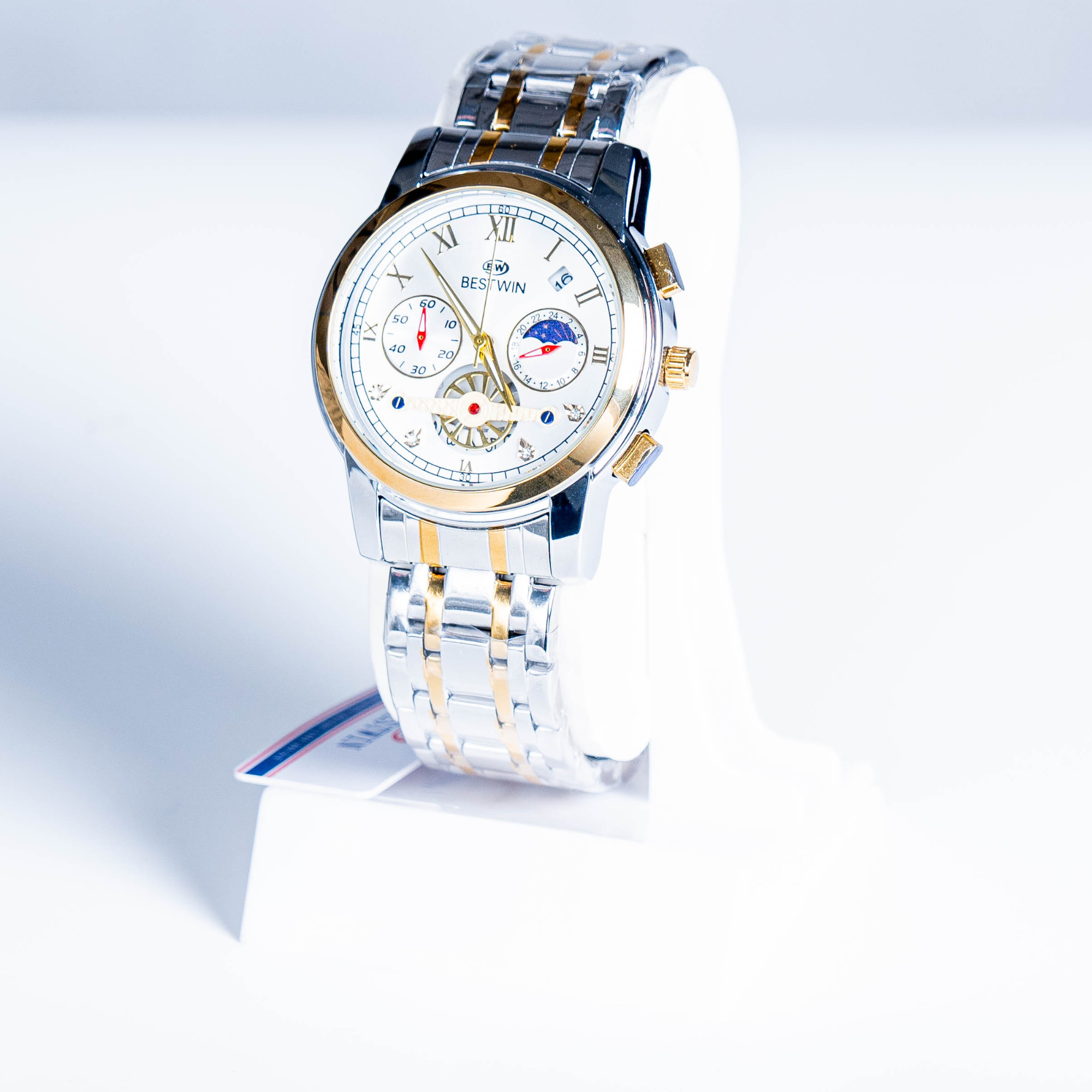 Luxury Bestwin Chronograph Men’s Watch – Two-Tone Stainless Steel